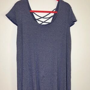 Navy/White Stripped Knit Dress